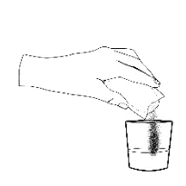 A hand holding a paper towel

Description automatically generated 